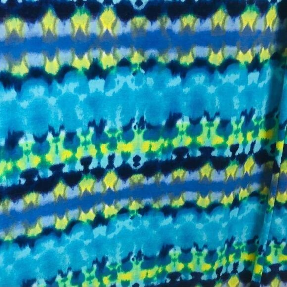 Madmazelle Maxi Tank Dress Sz Small? Tie Dyed Boho Flowy Blue Green Yellow - Picture 5 of 6